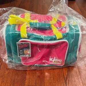 Igloo Retro Cooler Bag - Teal, Hot Pink & Yellow